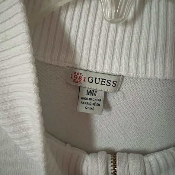 Guess Full Zip Creme Sweater Small - Picture 4 of 4